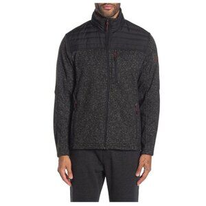 FREE COUNTRY HEATHERED FLEECE FRONT ZIP JACKET